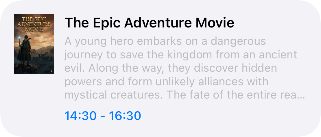 The Epic Adventure Movie Card